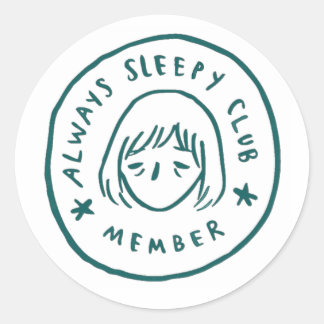 Sticker Rond Membre du club toujours endormi