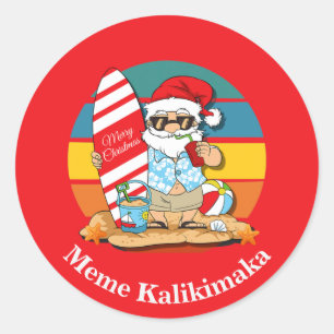 Sticker Rond Mème hawaïen kalikimaka