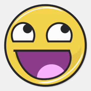 Sticker Rond Mème Internet Face génial