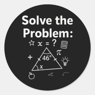 Sticker Rond Mème mathématique drôle 67 Résoudre le problème En