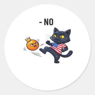 Sticker Rond Mème politique drôle sans design de chat