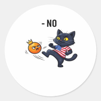 Sticker Rond Mème politique drôle sans design de chat