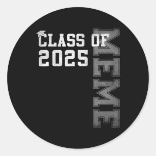 Sticker Rond Mème Senior 2025 Fière Mème D'Un Cl De 2025 Gradua