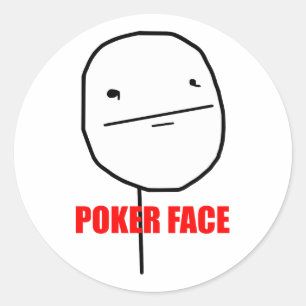 Sticker Rond Mème visage poker