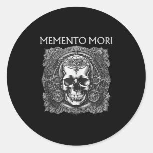 Sticker Rond Memento Mori Crâne Philosophie stoïque Hommes Femm