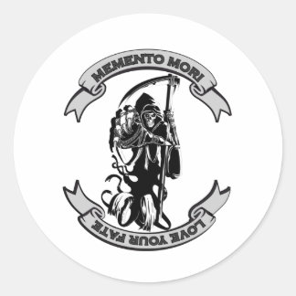 Sticker Rond MEMENTO MORI Love Your Fate Grim