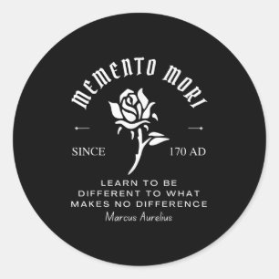 Sticker Rond Memento Mori Stoicism Marcus Aurelius Philos stoïq