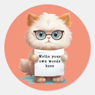 Sticker Rond Memo cat