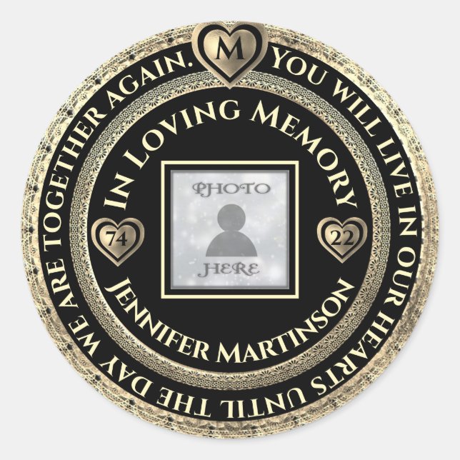 Sticker Rond Mémoire d'amour commémorative (Devant)