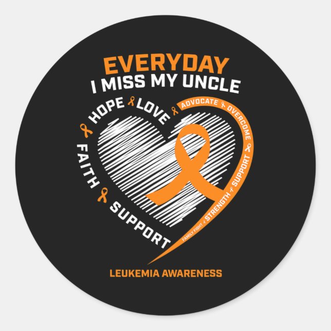 Sticker Rond Mémoire D'Amour En Souvenir De Ma Leucémie Oncle (Devant)