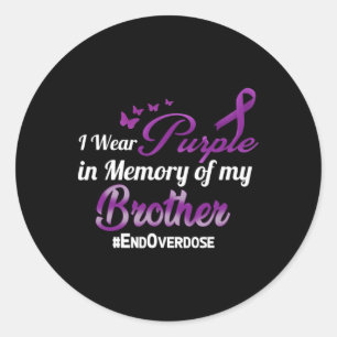 Sticker Rond Mémoire de sensibilisation aux surdoses du frère