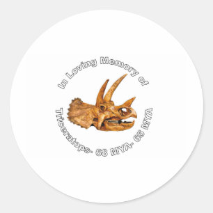 Sticker Rond Mémoire des Tricératops