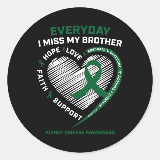 Sticker Rond Mémoire Mlle Mon Frère Maladie du rein Sensibilisa (Devant)
