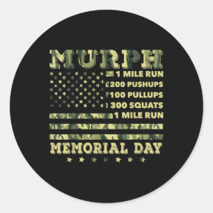 Sticker Rond Mémorial américain du Défi d'entraînement Murph 20