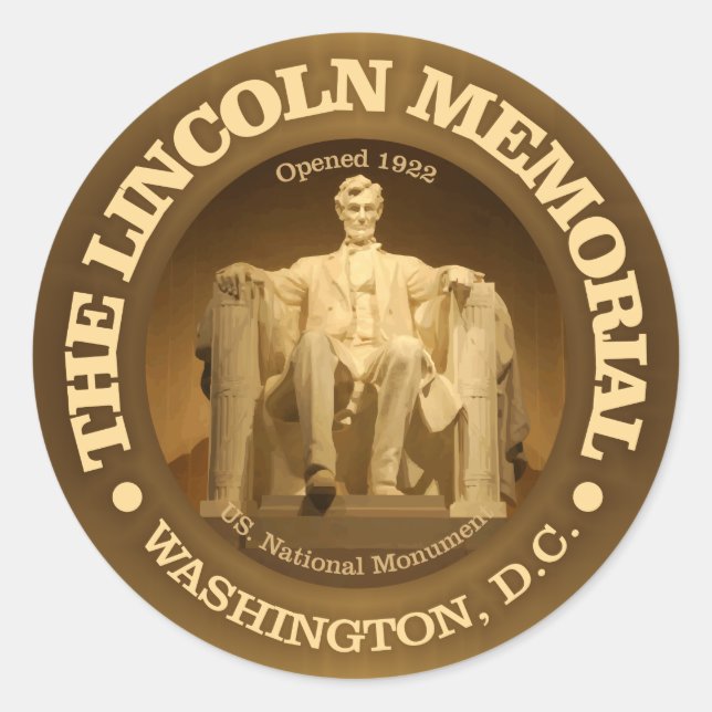 Sticker Rond Mémorial de Lincoln (Devant)