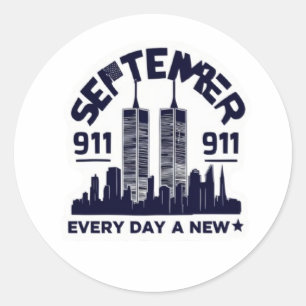 Sticker Rond Mémorial du 9/11 septembre, Journée Patriot