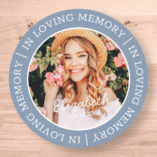 Sticker Rond Mémorial en mémoire d'amour Photo personnalisée mo