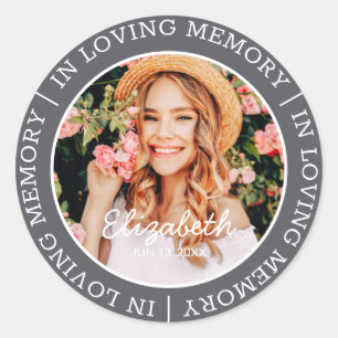 Sticker Rond Mémorial en mémoire d'amour Photo personnalisée mo