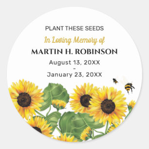 Sticker Rond Mémorial funéraire pour les graines de tournesol