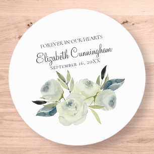 Sticker Rond Memorial Funeral Modern Watercolor Floral