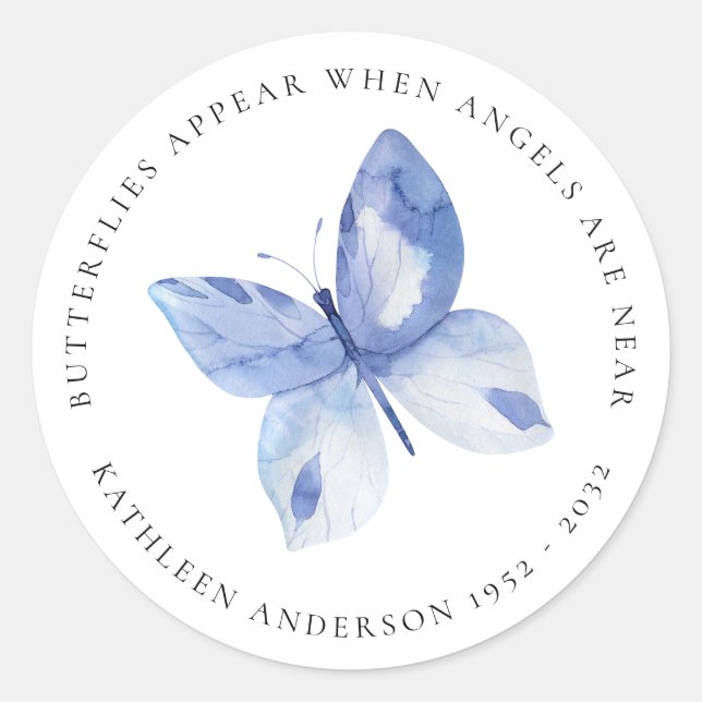 Sticker rond Memorial papillon (Devant)