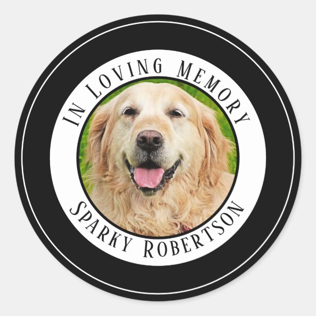 Sticker Rond Mémorial personnalisé simple pour animaux (Devant)
