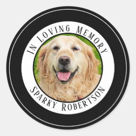 Sticker Rond Mémorial personnalisé simple pour animaux