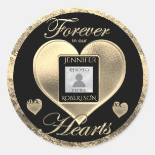 Sticker Rond Mémorial photo personnalisé en mémoire d'amour