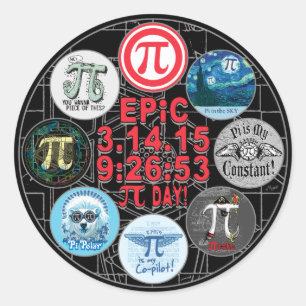 Sticker Rond Mémorial ultime pour la Journée Epic Pi