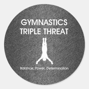 Sticker Rond Menace SUPÉRIEURE de triple de gymnastique
