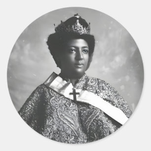 Sticker Rond Menen Asfaw Reine d'Afrique Impératrice Selassie I