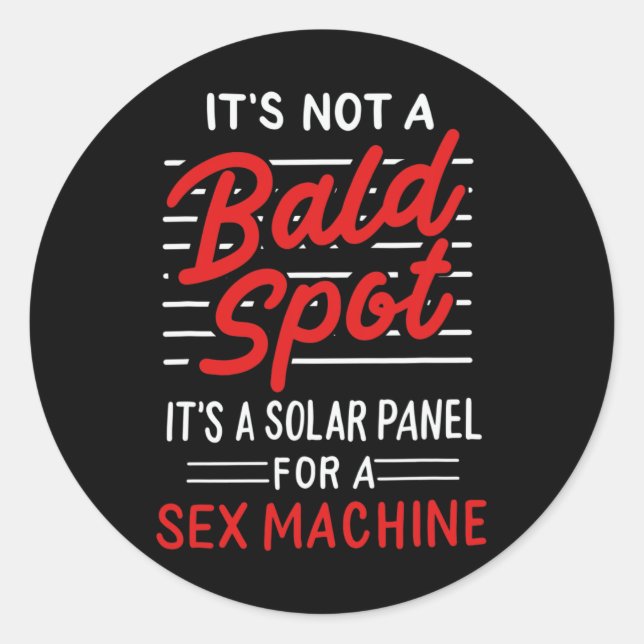 Sticker Rond Mens Ce n'est pas un endroit chauve C'est un panne (Devant)