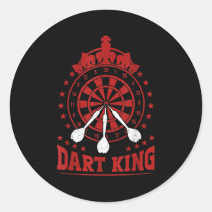 Sticker Rond Mens Dart Player Cool Cite Le Roi Des Dessins