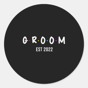 Sticker Rond Mens Groom Est 2022, Mariage Bachelorette