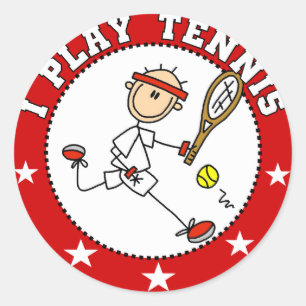 Sticker Rond Mens I Play Tennis Tshirts et cadeaux