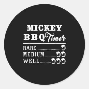Sticker Rond Mens Mickey Bbq Timer Bière Boire Funny Grilling