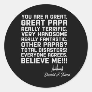 Sticker Rond Mens Papa T Shirts For Men - Drôle Trump Dit Fa