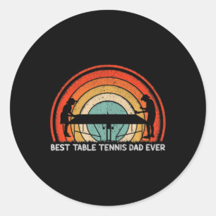 Sticker Rond Mens Retro Style Vintage Meilleur Tennis Papa Eve