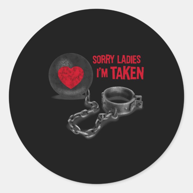 Sticker Rond Mens Valentine's Day - Ball And Chain  (Devant)