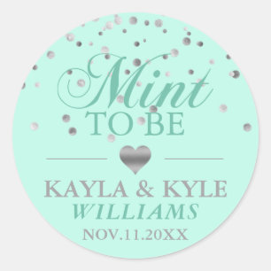 Sticker Rond Mention personnalisée pour être Mint Mariage Confe