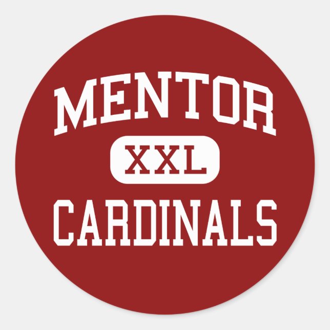 Sticker Rond Mentor - Cardinaux - Lycée - Mentor Ohio (Devant)