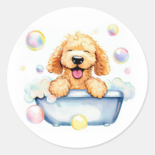 Sticker Rond Menu vierge gribouillé dans la baignoire