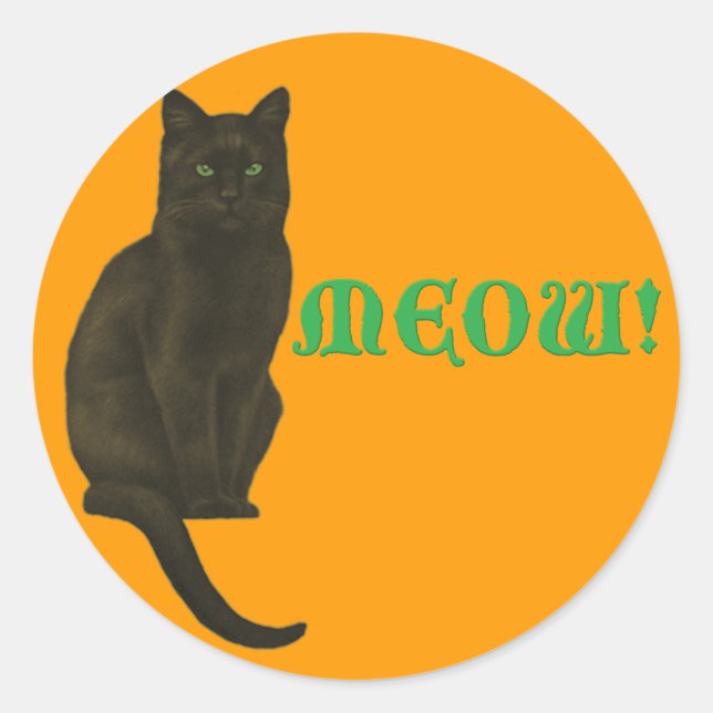 STICKER ROND MEOW (Devant)