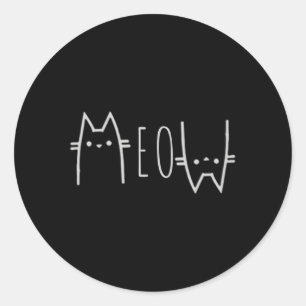 Sticker Rond Meow