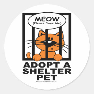 Sticker Rond Meow (Sauvez-Moi)
