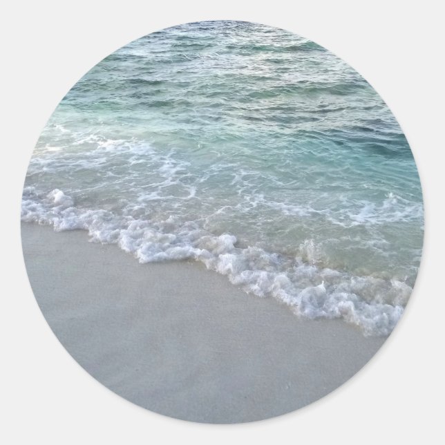 Sticker Rond Mer des Maldives Vagues sable blanc nature Modèle (Devant)