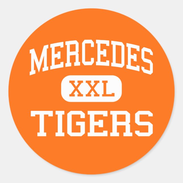 Sticker Rond Mercedes - Tigres - Junior - Mercedes Texas (Devant)