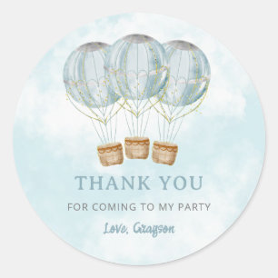 Sticker Rond Merci à ballon à air chaud