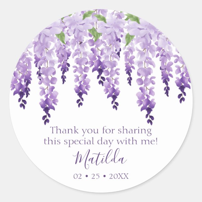 Sticker Rond Merci à eau | BAT MITZVAH (Devant)