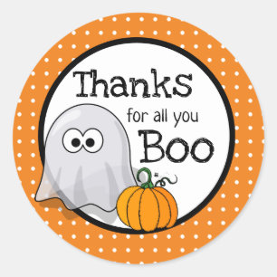 Sticker Rond Merci à Ghost Halloween